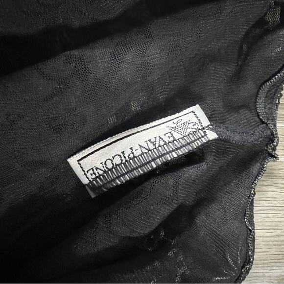Vintage Evan Picone Black Lace Sleeveless Intimate Lingerie Slip Dress Size L - Picture 5 of 10